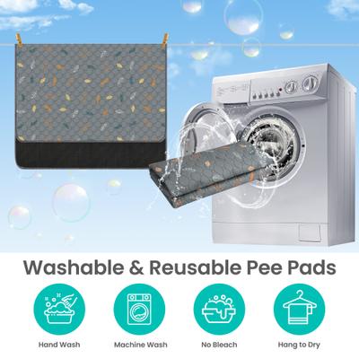 Show full view: HOMAGICO Super Absorbent Non-Slip Washable Puppy Pee Pads with 60-in Leash, Gray, 72 x 72-in, 1 count slide 6 of 6