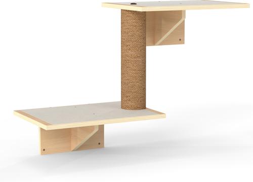 Show full view: Coziwow 8-in-1 Wall-Mounted Cat Wall Shelves, Natural slide 8 of 9