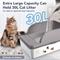 Show in main carousel: UPSKY Stainless Steel Leak-Proof & Non-Stick Cat Litter Box with Lid, Scoop & Mat, X-Large, Opaque Grey slide 4 of 9