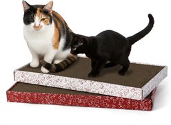 Kensie Reversible Cat Scratch Boards with Natural Catnip, 2 count, White/Red