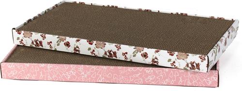 Show full view: Kensie Reversible Cat Scratch Boards with Natural Catnip, 2 count, Pink/White slide 2 of 5