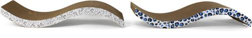 Show full view: Kensie Wave-Shaped Reversible Cat Scratch Boards with Natural Catnip, 2 count, White/Blue slide 3 of 5