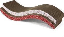 Kensie Wave-Shaped Reversible Cat Scratch Boards with Natural Catnip, 2 count, White/Red