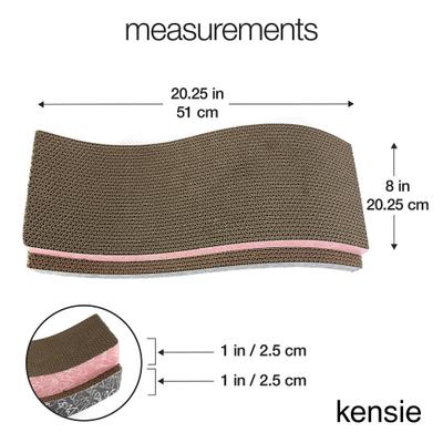 Show full view: Kensie Wave-Shaped Reversible Cat Scratch Boards with Natural Catnip, 2 count, Pink/Grey slide 6 of 6