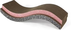 Kensie Wave-Shaped Reversible Cat Scratch Boards with Natural Catnip, 2 count, Pink/Grey