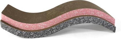 Show full view: Kensie Wave-Shaped Reversible Cat Scratch Boards with Natural Catnip, 2 count, Pink/Grey slide 2 of 6