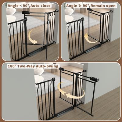 Show full view: WAOWAO Triple Lock Adjustable Baby Gate with Clear Acrylic Panel, Black, 29 to 37-in slide 7 of 10