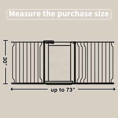 Show full view: WAOWAO Triple Lock Adjustable Baby Gate with Clear Acrylic Panel, Black, 65 to 73-in slide 2 of 10