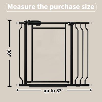 Show full view: WAOWAO Triple Lock Adjustable Baby Gate with Clear Acrylic Panel, Black, 29 to 37-in slide 2 of 10