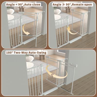 Show full view: WAOWAO Triple Lock Adjustable Baby Gate with Clear Acrylic Panel, White, 29 to 37-in slide 8 of 10