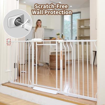 Show full view: WAOWAO Triple Lock Adjustable Baby Gate with Clear Acrylic Panel, White, 29 to 37-in slide 7 of 10