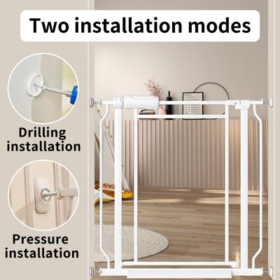 Show full view: WAOWAO Triple Lock Adjustable Baby Gate with Clear Acrylic Panel, White, 29 to 37-in slide 5 of 10