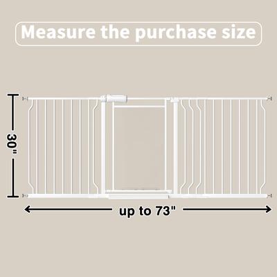 Show full view: WAOWAO Triple Lock Adjustable Baby Gate with Clear Acrylic Panel, White, 65 to 73-in slide 2 of 10