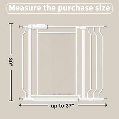 Show full view: WAOWAO Triple Lock Adjustable Baby Gate with Clear Acrylic Panel, White, 29 to 37-in slide 2 of 10