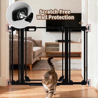 Show full view: WAOWAO 40-in Tall Auto-Close Dual-Lock Clear Acrylic Baby & Pet Gate, Black, 29 to 37-in slide 3 of 10