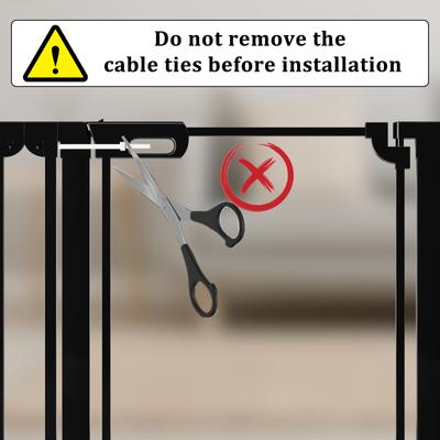 Show full view: WAOWAO 40-in Tall Auto-Close Dual-Lock Clear Acrylic Baby & Pet Gate, Black, 29 to 37-in slide 5 of 10