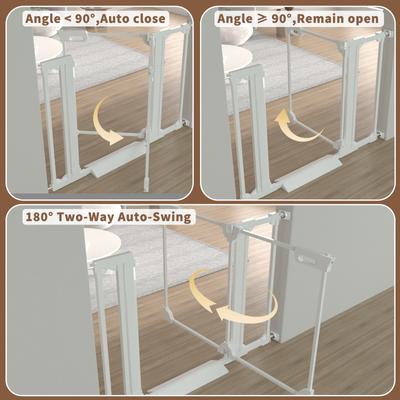 Show full view: WAOWAO 40-in Tall Auto-Close Dual-Lock Clear Acrylic Baby & Pet Gate, White, 29 to 37-in slide 8 of 10
