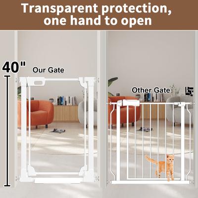 Show full view: WAOWAO 40-in Tall Auto-Close Dual-Lock Clear Acrylic Baby & Pet Gate, White, 29 to 37-in slide 3 of 10