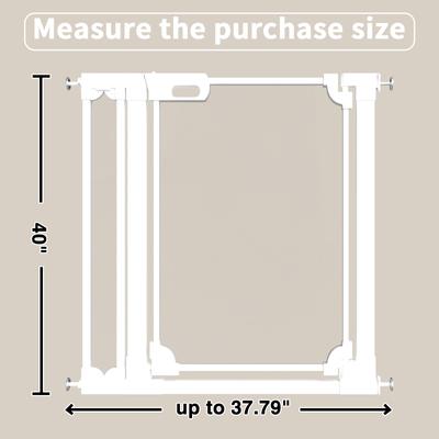 Show full view: WAOWAO 40-in Tall Auto-Close Dual-Lock Clear Acrylic Baby & Pet Gate, White, 29 to 37-in slide 5 of 10