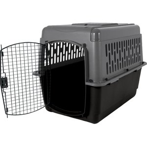 Aspen Pet Traditional Dog & Cat Kennel, Gray/Black, 36-in
