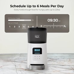 Penthouse Paws Smart Automatic with LCD Panel Dog & Cat Feeder, 6-lit, White/Stainless Steel slide 2 of 8