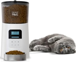 Penthouse Paws Smart Automatic with LCD Panel Dog & Cat Feeder, 6-lit, White/Stainless Steel