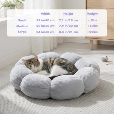 Show full view: Happy & Polly Flower Shaped Bolster Dog & Cat Bed, Grey, Medium slide 9 of 9