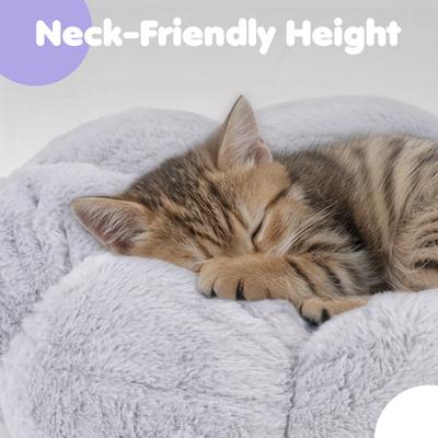 Show full view: Happy & Polly Flower Shaped Bolster Dog & Cat Bed, Grey, Medium slide 5 of 9