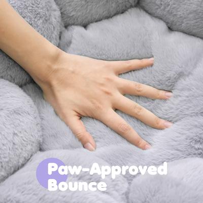 Show full view: Happy & Polly Flower Shaped Bolster Dog & Cat Bed, Grey, Medium slide 6 of 9