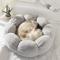 Show in main carousel: Happy & Polly Flower Shaped Bolster Dog & Cat Bed, Grey, Medium slide 1 of 9
