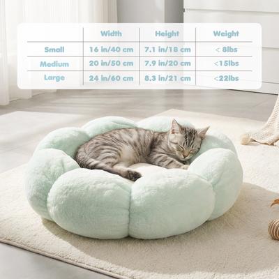Show full view: Happy & Polly Flower Shaped Bolster Dog & Cat Bed, Green, Medium slide 10 of 11