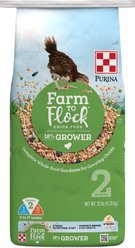 Purina Farm to Flock Grower 18% Protein Crumble Chicken Feed, 25-lb bag
