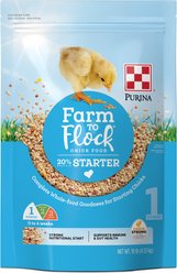 Purina Farm to Flock Starter 20% Protein Crumble Chicken Feed, 10-lb bag