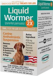 Durvet Liquid Wormer 2X Dog Dewormer, 2-fl oz bottle
