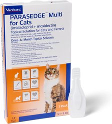 PARASEDGE Multi Topical Solution for Cats, 5.1-9 lbs (Orange Box), 3 Doses (3-mos. supply)
