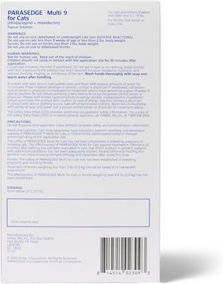 Show full view: PARASEDGE Multi Topical Solution for Cats, 5.1-9 lbs (Orange Box), 3 Doses (3-mos. supply) slide 4 of 4