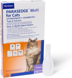 PARASEDGE Multi Topical Solution for Cats, 9.1-18 lbs (Purple Box), 3 Doses (3-mos. supply)