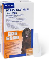 PARASEDGE Multi Topical Solution for Dogs, 88.1-110 lbs (Brown Box), 3 Doses (3-mos. supply)