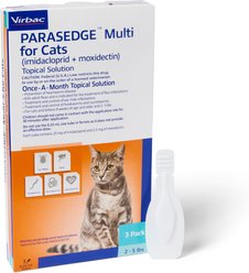 PARASEDGE Multi Topical Solution for Cats, 2-5 lbs (Teal Box), 3 Doses (3-mos. supply)