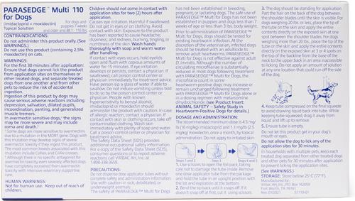 Show full view: PARASEDGE Multi Topical Solution for Dogs, 88.1-110 lbs (Brown Box), 3 Doses (3-mos. supply) slide 4 of 4