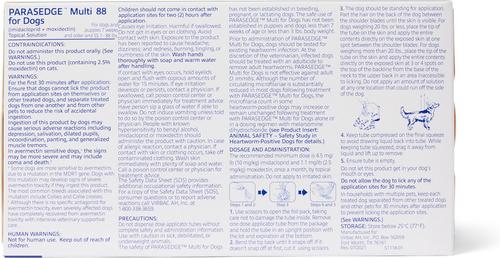 Show full view: PARASEDGE Multi Topical Solution for Dogs, 55.1-88 lbs (Navy Box), 3 Doses (3-mos. supply) slide 4 of 4