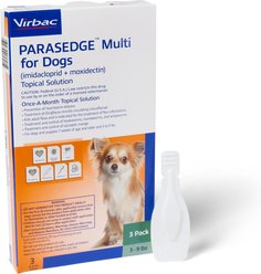 PARASEDGE Multi Topical Solution for Dogs, 3-9 lbs (Green Box), 3 Doses (3-mos. supply)