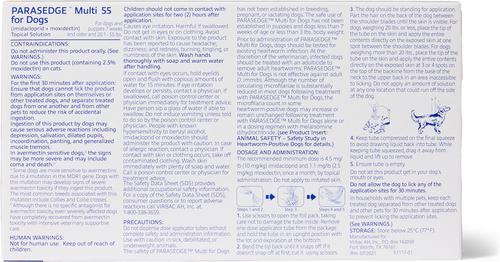Show full view: PARASEDGE Multi Topical Solution for Dogs, 20.1-55 lbs (Red Box), 3 Doses (3-mos. supply) slide 4 of 4