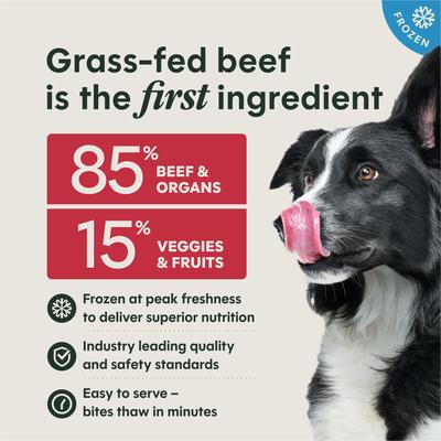 Show full view: Instinct Raw Frozen Adult Bites Grain-Free Real Beef Recipe Dog Food, 6-lb bag slide 7 of 11