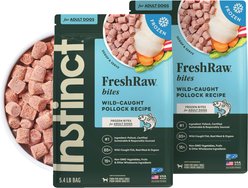 Instinct Frozen Raw Bites Grain-Free Wild-Caught Alaskan Pollock Recipe Fresh Dog Food, 10.8-lb bundle