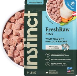 Instinct Frozen Raw Bites Grain-Free Wild-Caught Alaskan Pollock Recipe Fresh Dog Food, 5.4-lb bag