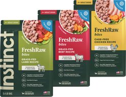 Variety Pack - Instinct Frozen Raw Bites Grain-Free Cage-Free Chicken Recipe Dog Food, Beef & Lamb Flavors
