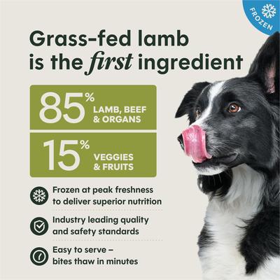 Show full view: Instinct Raw Frozen Adult Bites Grain-Free Grass-Fed Lamb Recipe Dog Food, 5.4-lb bag slide 7 of 10