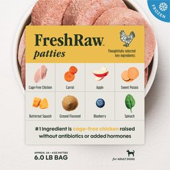 Instinct FreshRaw Patties Cage-Free Chicken Recipe Dog Food, 6-lb bag, case of 3 slide 2 of 7