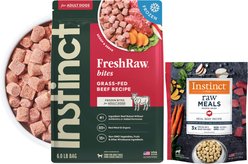 Instinct Frozen Raw Bites Real Beef Recipe Food + Freeze-Dried Raw Meals Real Beef Recipe Dog Food